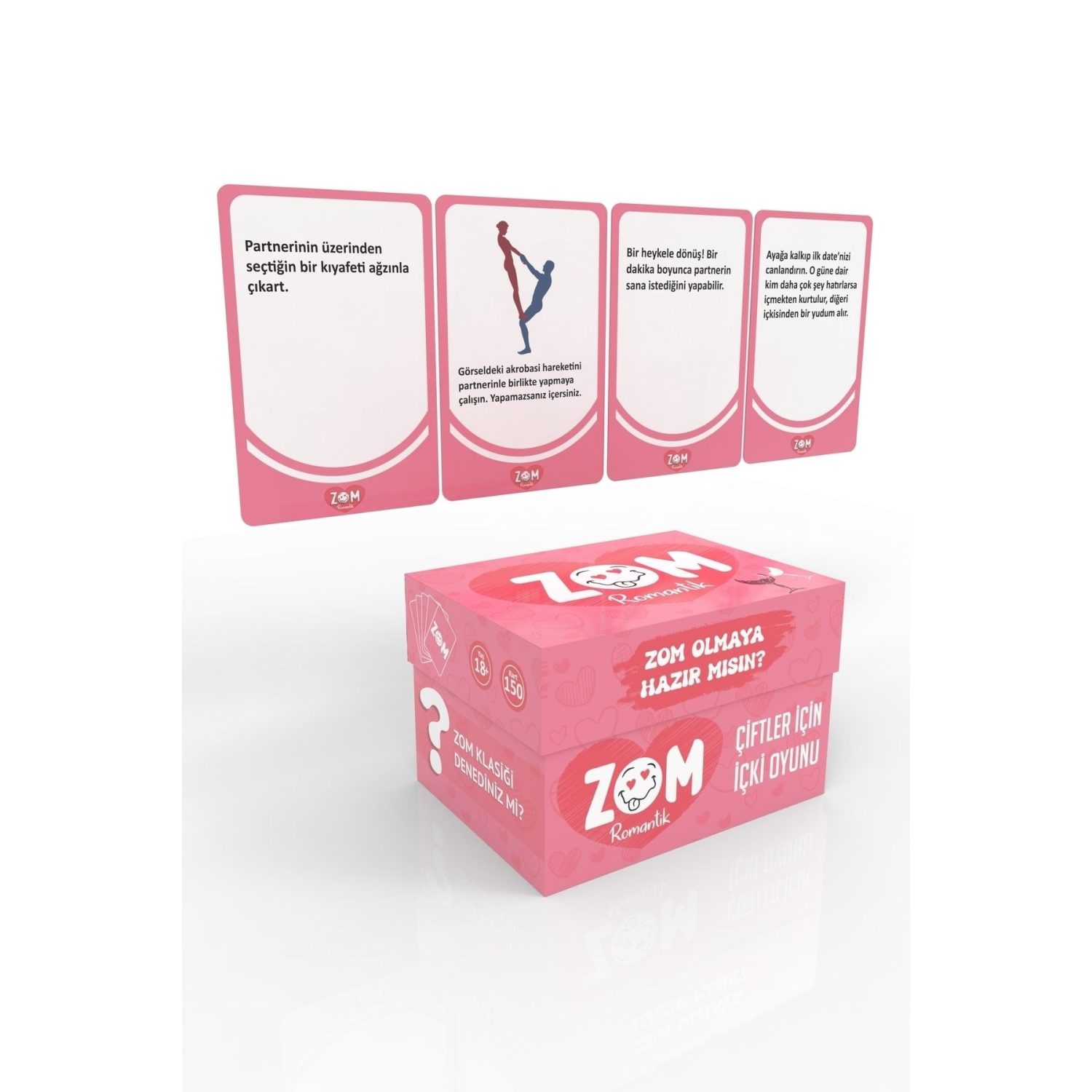 Zom Romantik İçki Oyunu Çiftler İçin Kart Oyunu Sevgililer Günü Oyunu 150 Kart Eğlenceli Kutu Oyunu