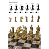Metal Satranç Takımı | 25cm Mermer Desenli Satranç Tahtası | Mitolojik Tanrı Figürlü Roma Okçu