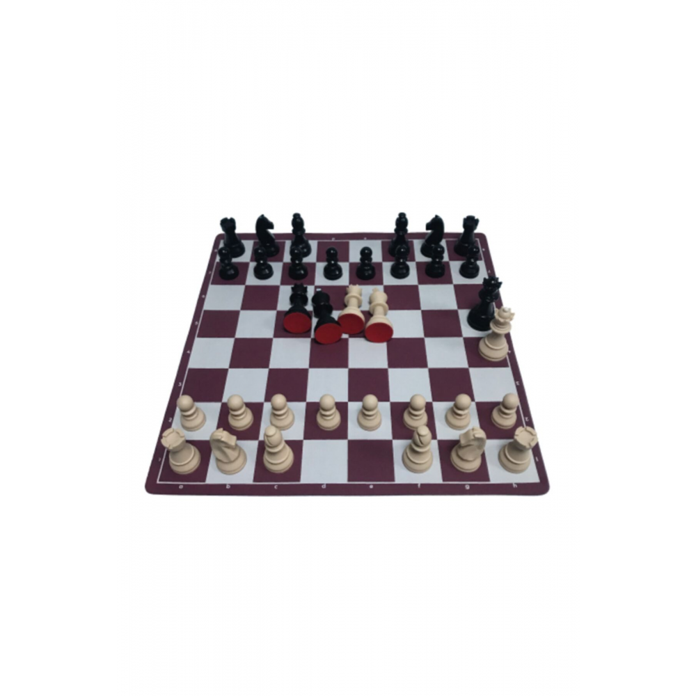 Profesyonel Satranç Takımı (95mm - 700gr - Çift Vezirli - Floklu)