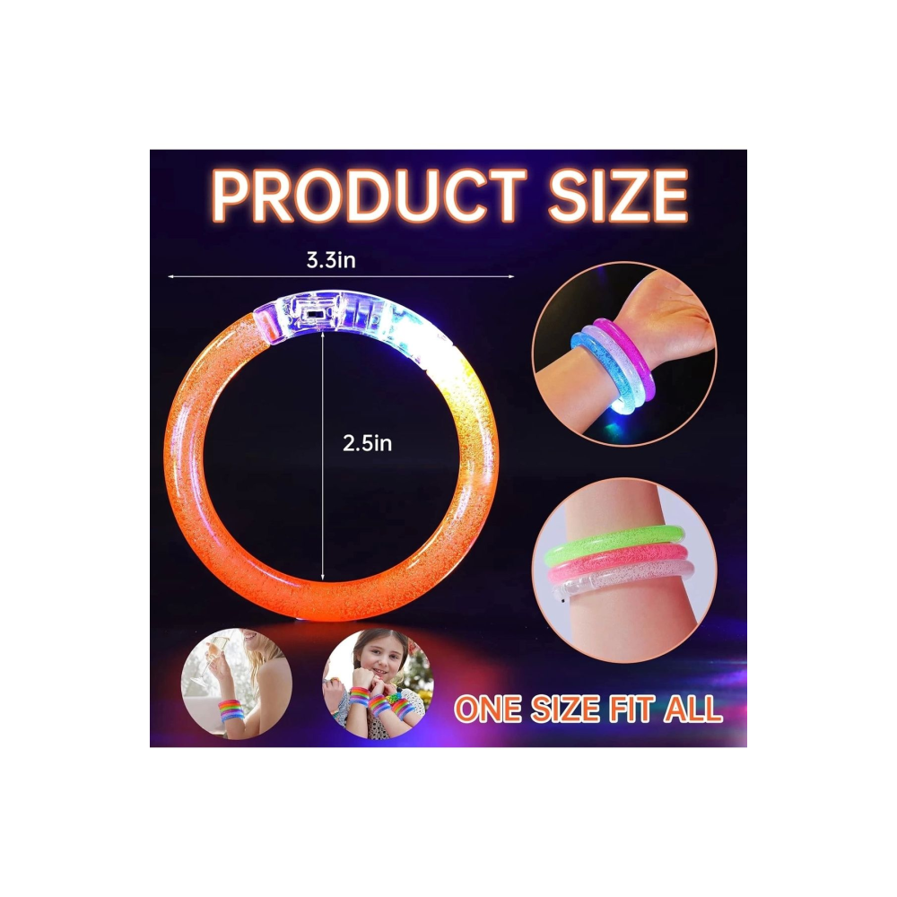 Led Işıklı Pilli Işıklı Rengarenk Bileklik Işıklı Bilezik Karışık Renk 1 Adet