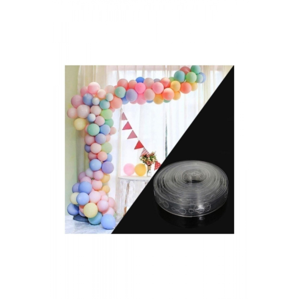 100 Adet Makaron Balon + 5 Mt. Balon Zinciri + Balon Pompası, Karışık Soft Renk Pastel Balon