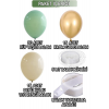 30 Küf Yeşili 15 Krom Gold 15 Deniz Kumu Pastel Ten Rengi Doğum Günü Ve Nişan Balon Zinciri Set
