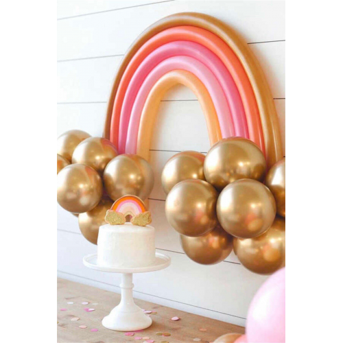 Gold Makaron Gökkuşağı Balon Set