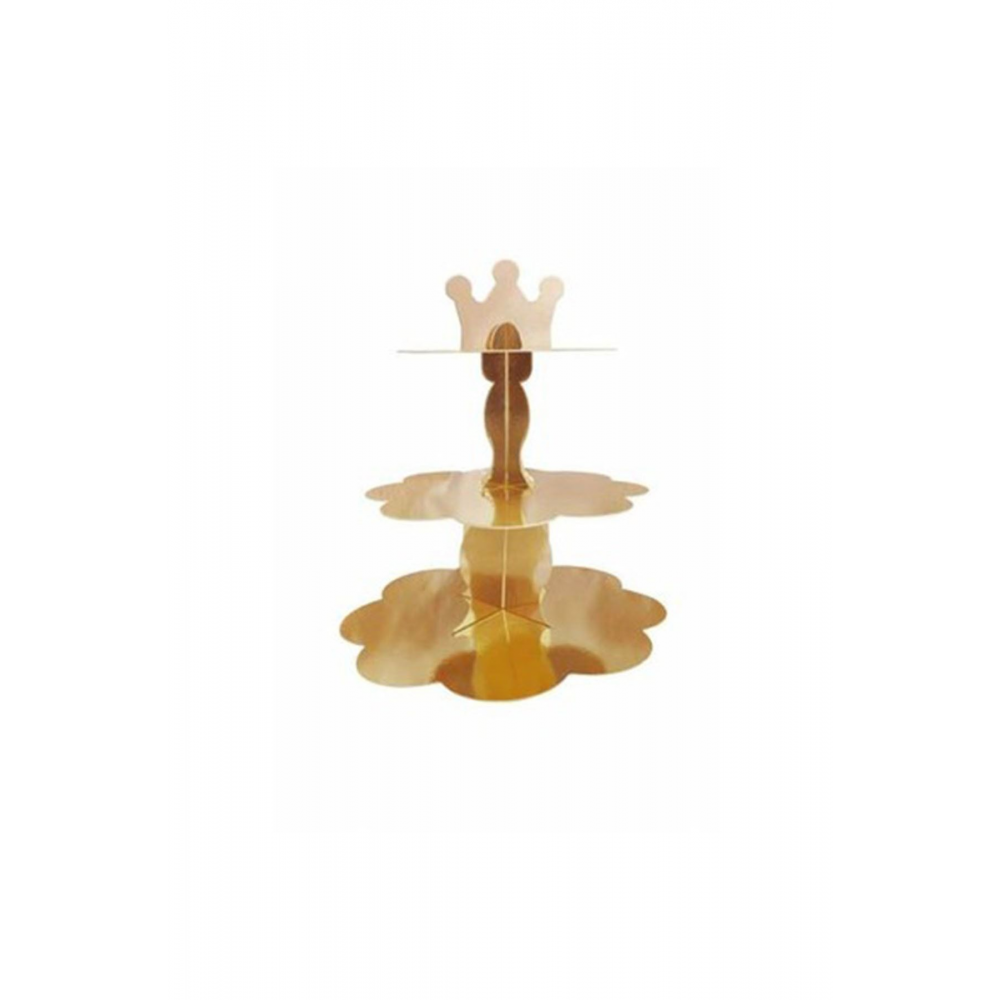 Cupcake Standı Kek Standı Metalik Gold