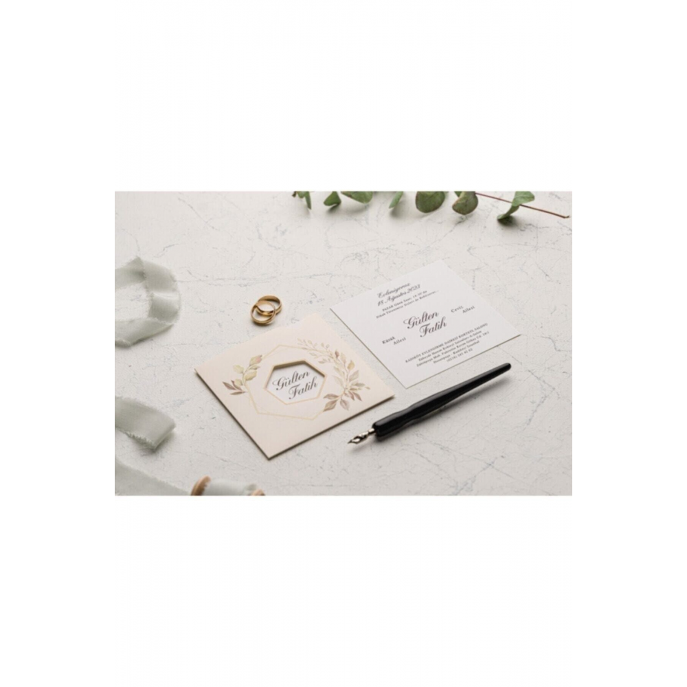 Düğün , Nikah , Nişan Davetiyesi 9166 (50 Adet ) Baskısızdır