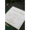 Yeşil Zarflı Gümüş Yaldızlı Düğün Davetiyesi (50 ADET)