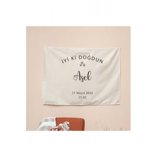 Doğum Günü Isimli Arka Fon Kumaş Poster