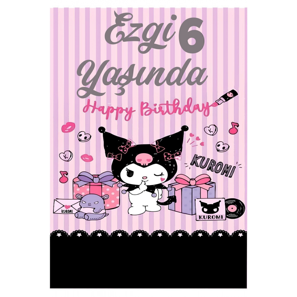 KUROMİ DOĞUM GÜNÜ AFİŞ KİŞİYE ÖZEL 70*100