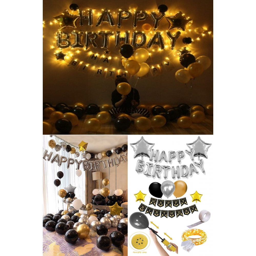 Yetişkin Doğum Günü Seti Işıklı Doğum Günü Seti Pompa