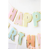 Pastel Renkli Happy Birthday Banner