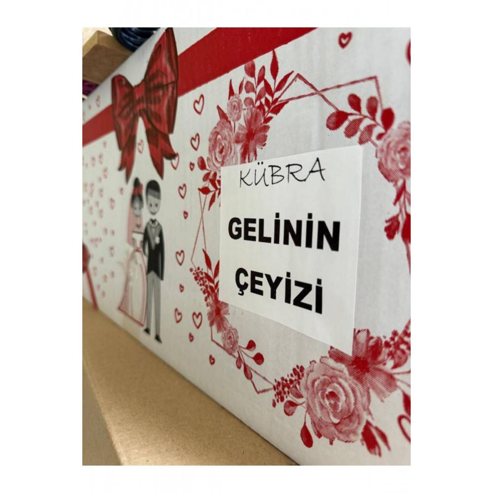 Isim Yazılı Gelin Çeyiz Kolisi 20'li Paket
