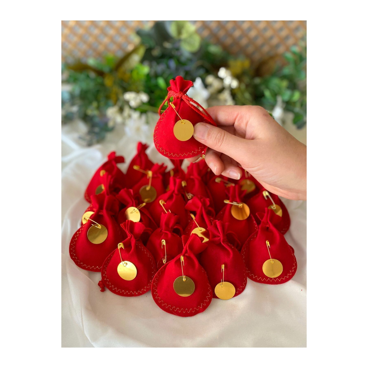 20 Adet Kınalı Kadife Kese, Hediyelik Dağıtmalık Kına, Kına Gecesi, Sünnet Kınası, Söz Hediyelik