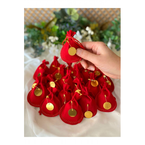 20 Adet Kınalı Kadife Kese, Hediyelik Dağıtmalık Kına, Kına Gecesi, Sünnet Kınası, Söz Hediyelik