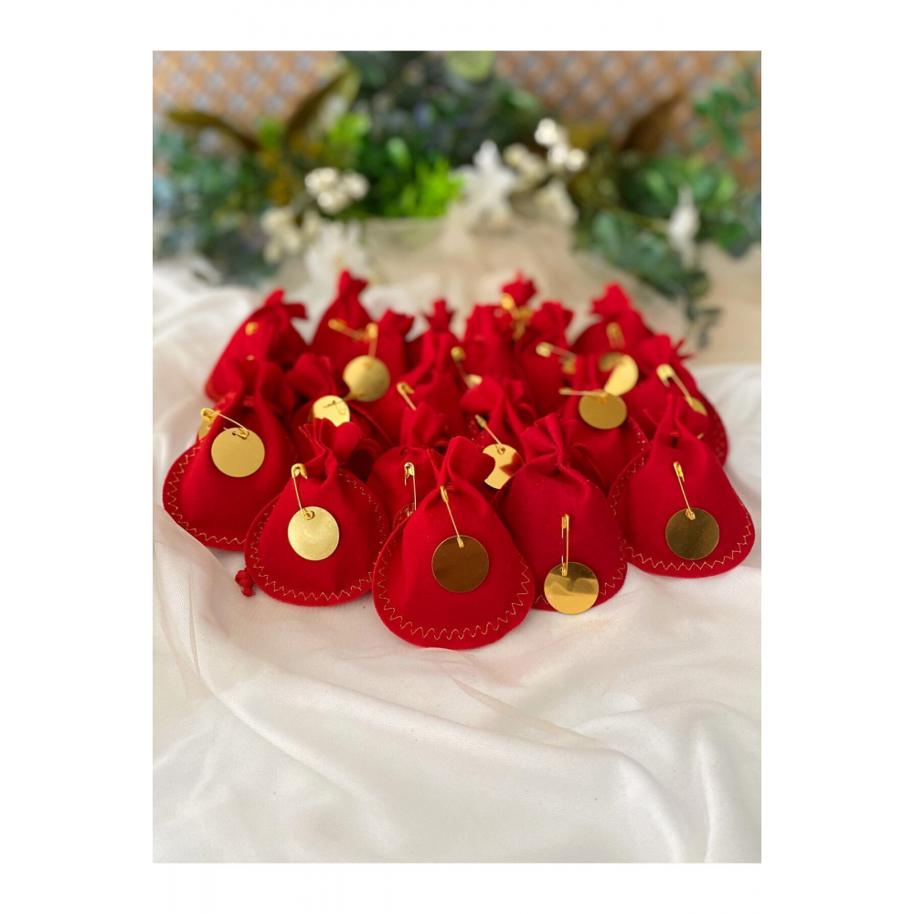 20 Adet Kınalı Kadife Kese, Hediyelik Dağıtmalık Kına, Kına Gecesi, Sünnet Kınası, Söz Hediyelik