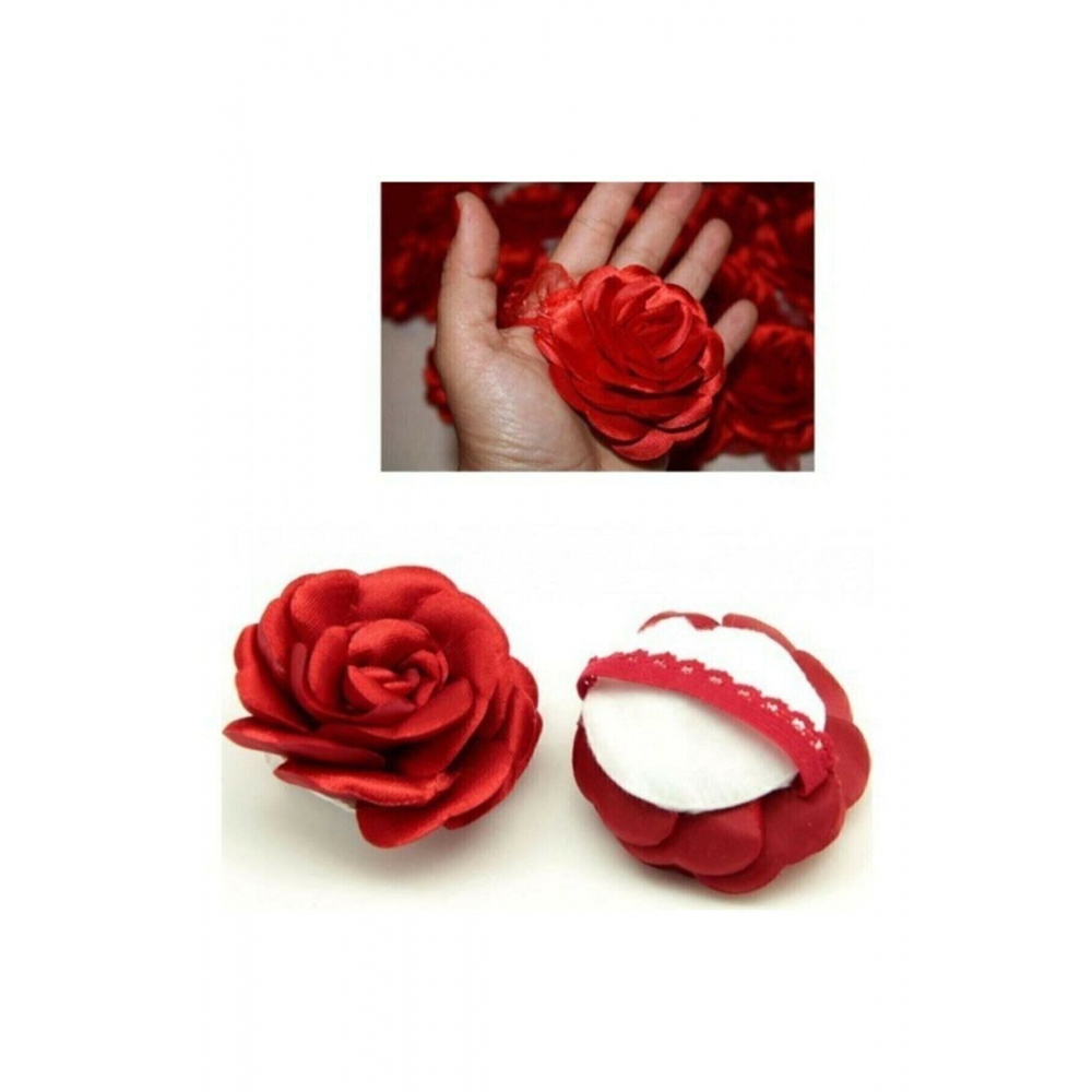 El Avuç Içi Gülü Kırmızı 2li Saten Lastikli
