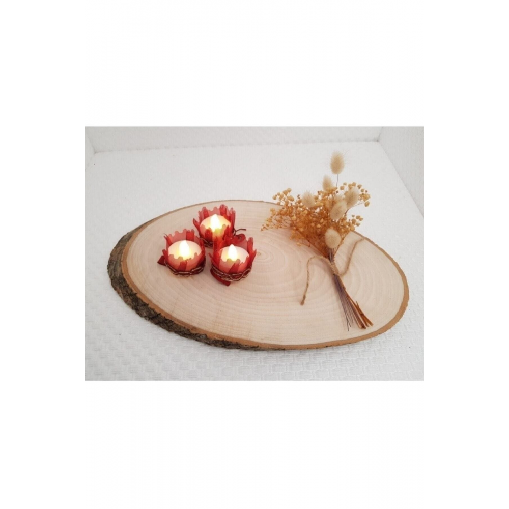 Ledli Kına El Mumu 12'li Kırmızı Ledli El Mumu 12 Adet El Yakmaz Kına Için El Mumu