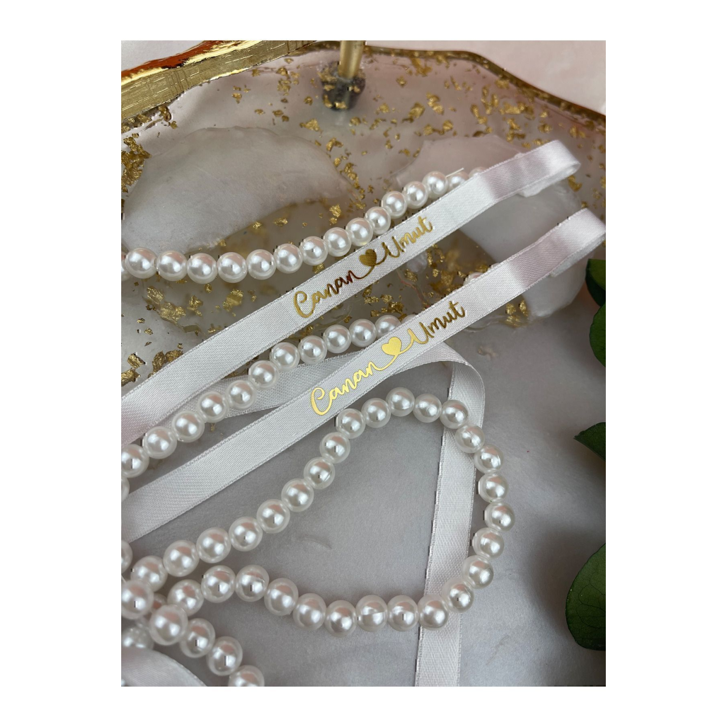 Incili Isimli Yüzük Kurdelesi Söz Kurdelesi Ve Nişan Kurdelesi Damat Kahvesi Peçete Hediyeli