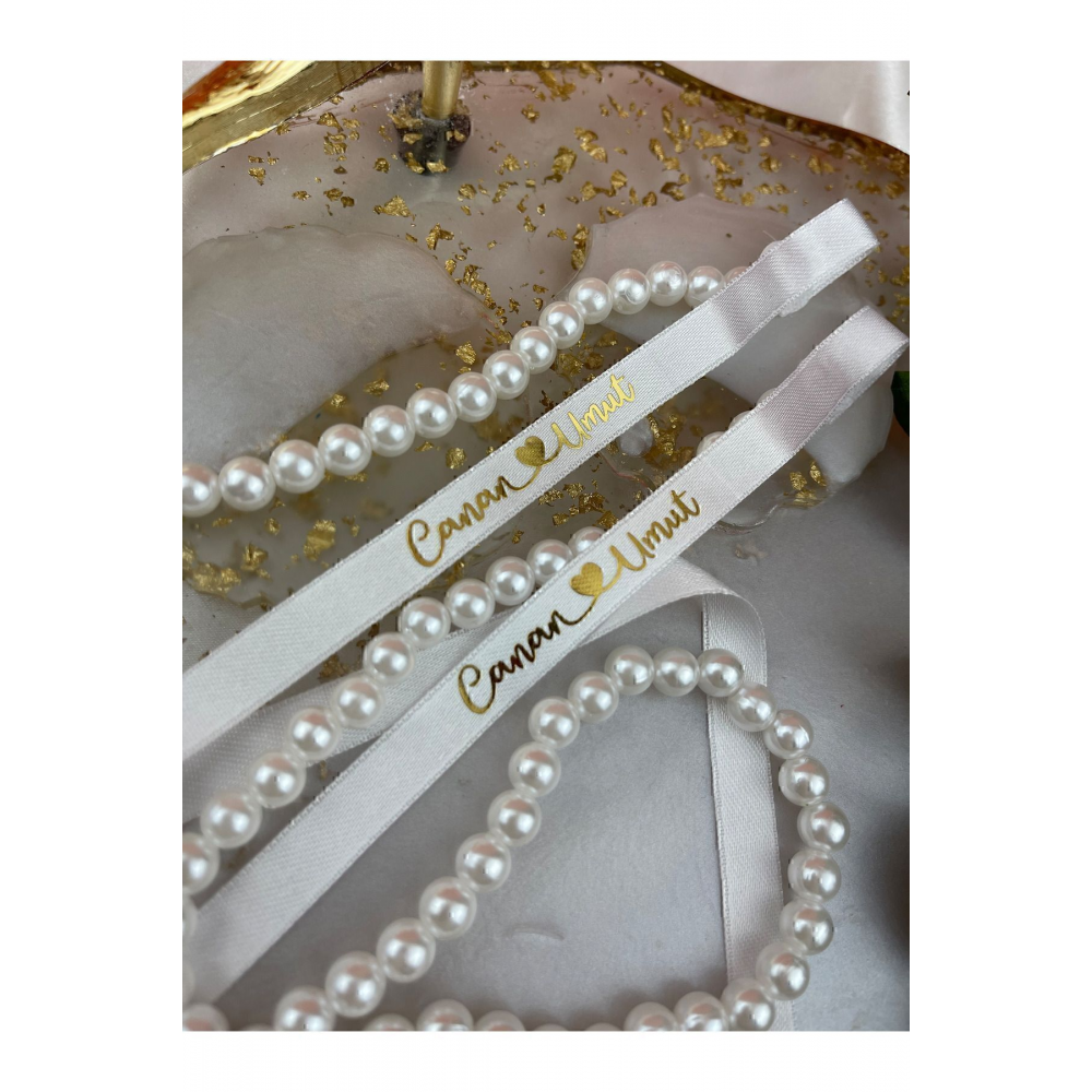 Incili Isimli Yüzük Kurdelesi Söz Kurdelesi Ve Nişan Kurdelesi Damat Kahvesi Peçete Hediyeli