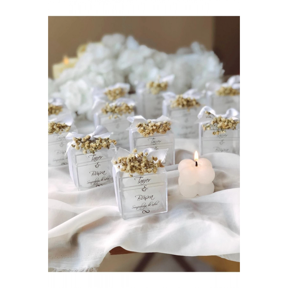 Özel Düğün/nişan/söz/doğum Günü Lüks Mini Çiçek Buketli Kokulu ( 15 Adet ) Bubble Mum