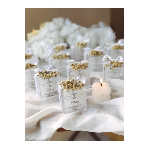 Özel Düğün/nişan/söz/doğum Günü Lüks Mini Çiçek Buketli Kokulu ( 15 Adet ) Bubble Mum