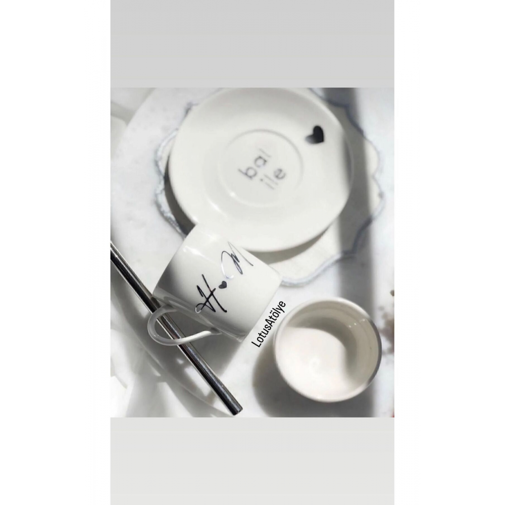 Kişiye Özel Gold Ve Gümüş Damat Kahvesi Fincanı