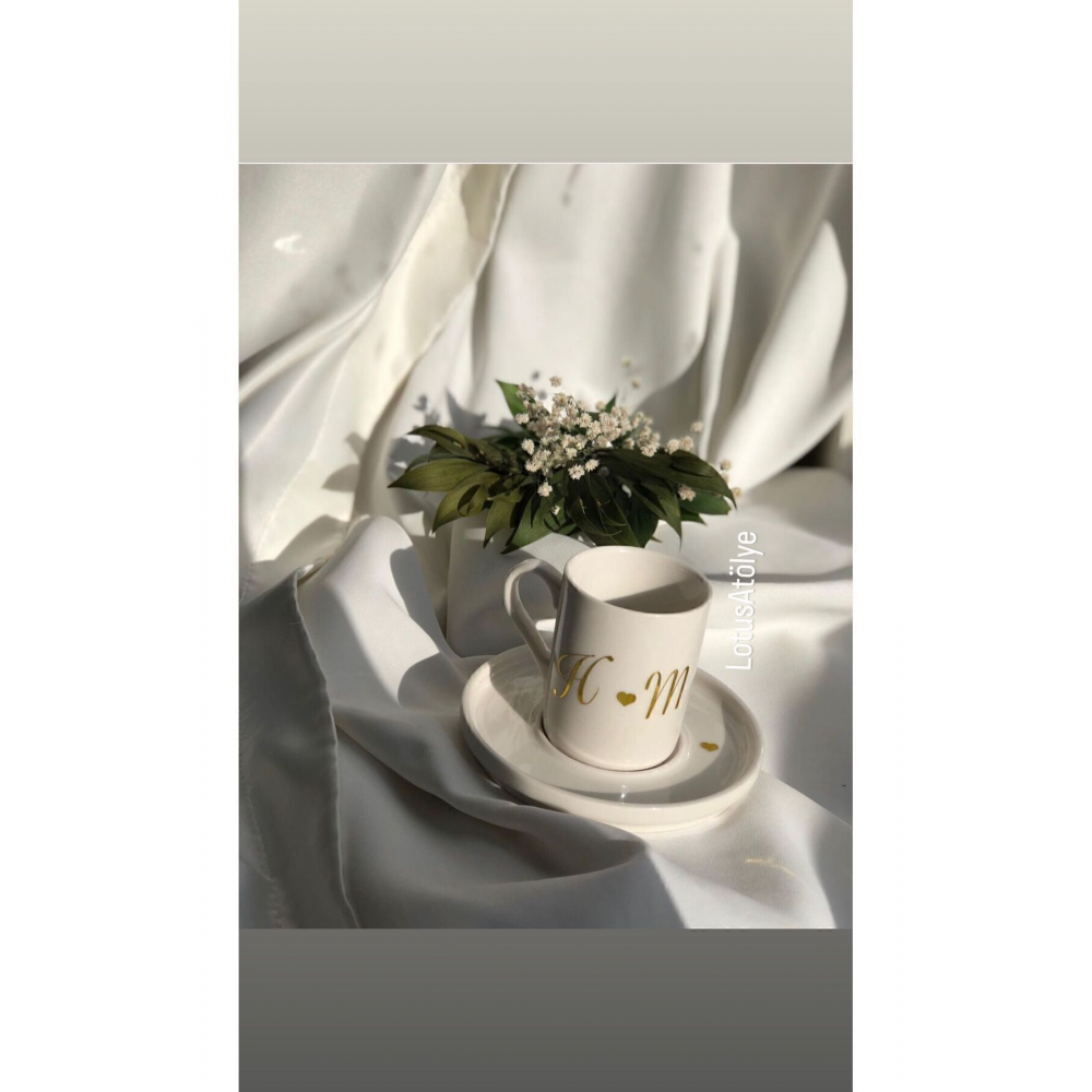Kişiye Özel Gold Ve Gümüş Damat Kahvesi Fincanı