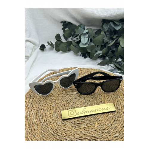 Beyaz Kalp Bride-after Düğün- Kına Çift Gözlük 2 Adet