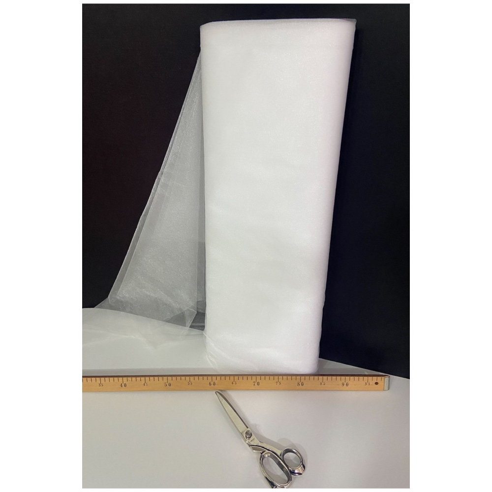 Beyaz Süsleme Tülü, Bohça Çeyiz Gelin Damat Söz Nişan Nikah Konvoy Kapı Valiz Hediye Süsü, 100x300cm