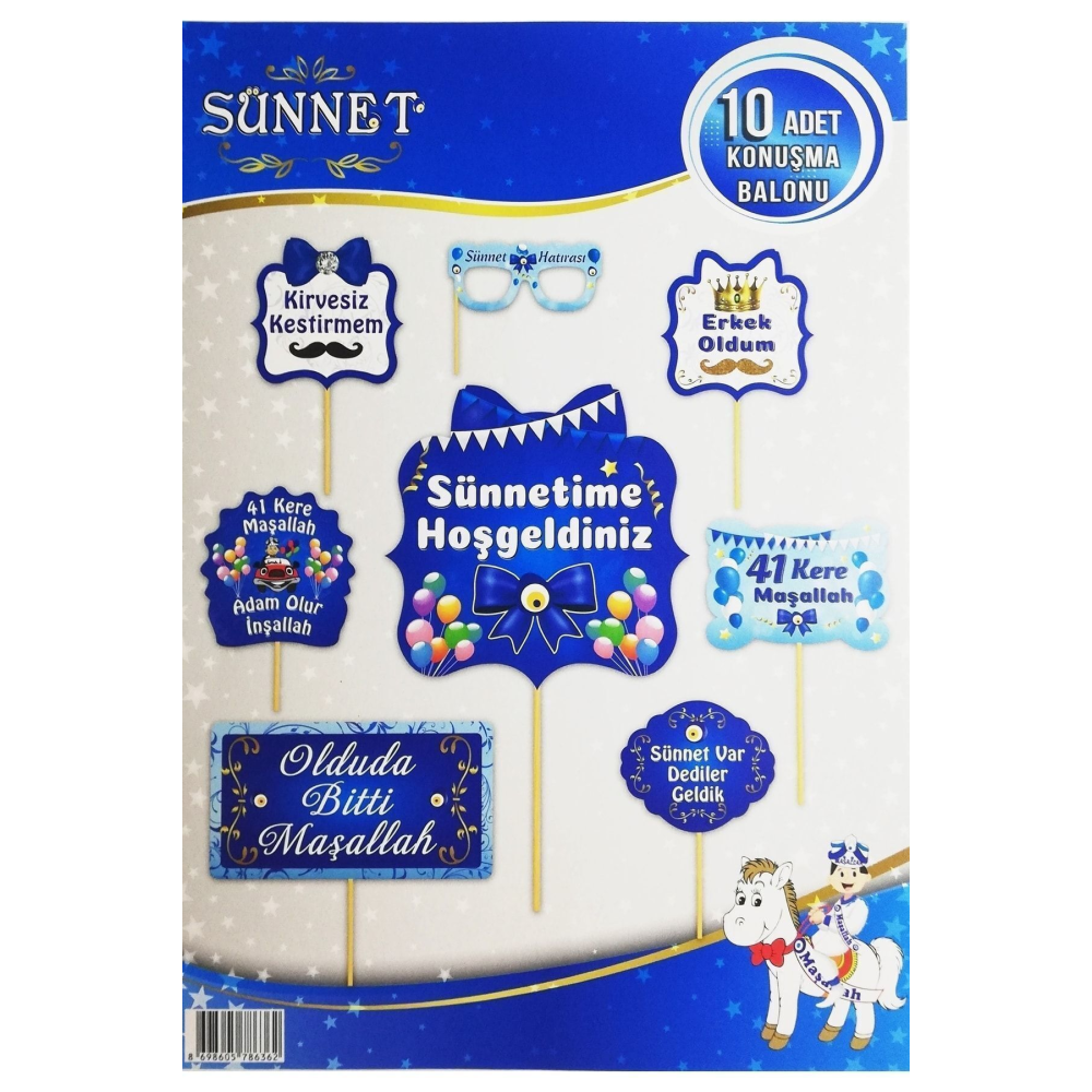 Sünnet Konseptli Konuşma Balonları 10 Adet