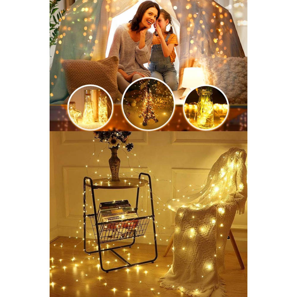 Perde Led 3x3 Metre Kumandalı 8 Mod Ambiyans Ayarlabilir Boy Dekor Mikro Led Işık Perde