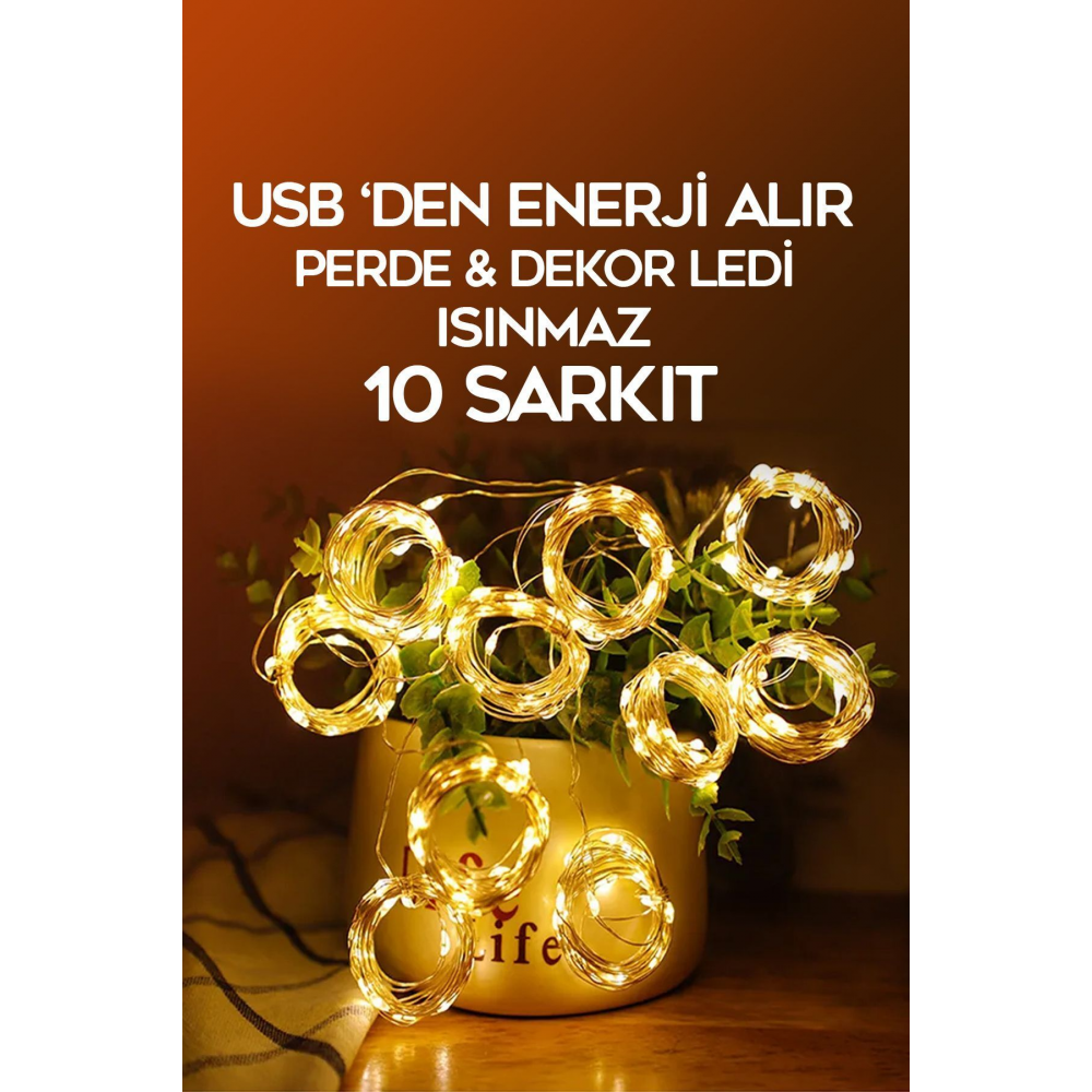 Perde Led 3x3 Metre Kumandalı 8 Mod Ambiyans Ayarlabilir Boy Dekor Mikro Led Işık Perde