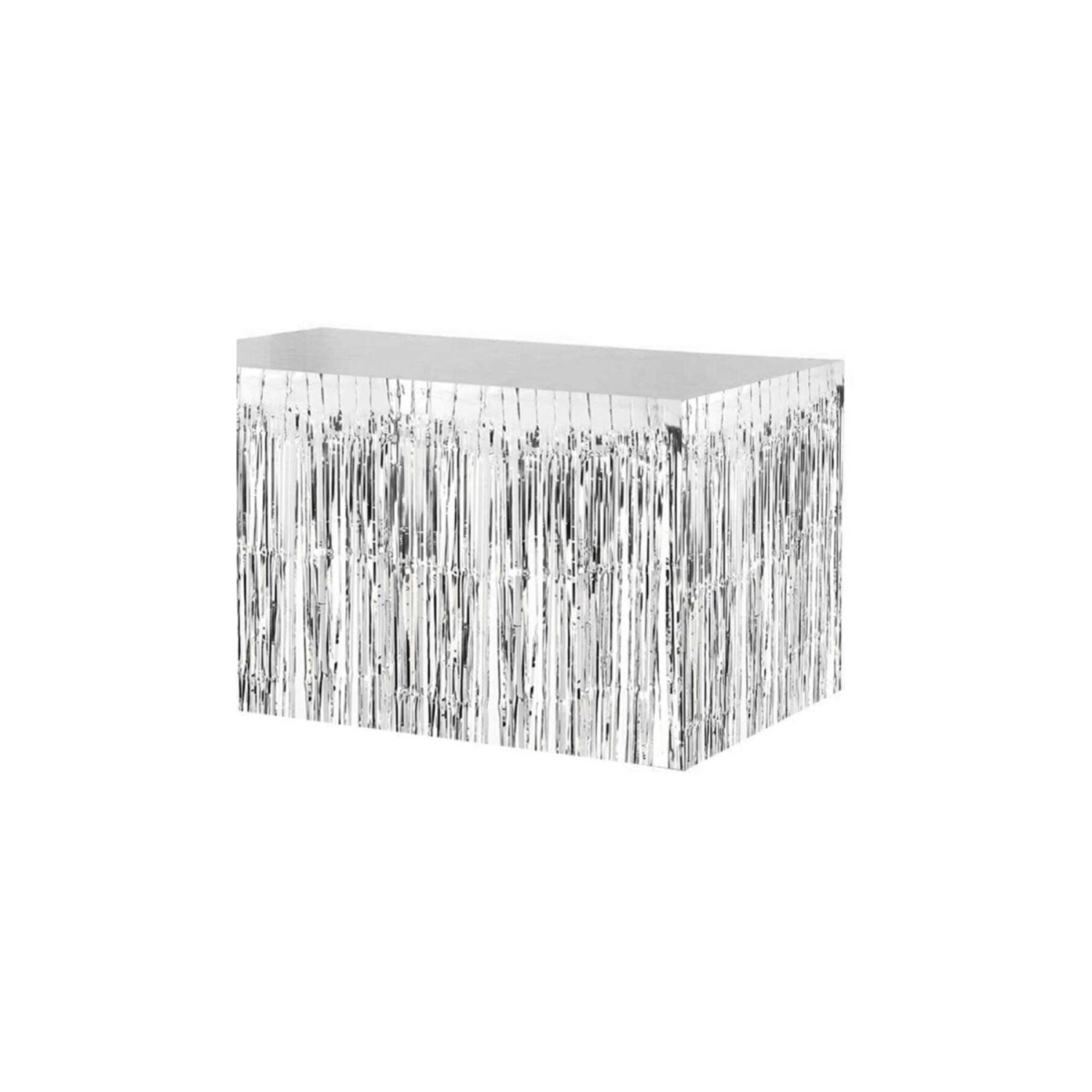 Metalik Folyo Gümüş Gri Püskül Masa Eteği Masa Püskülü