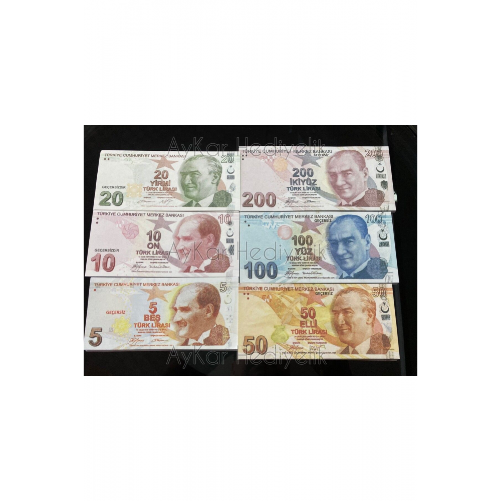 300 Adet Tl-5- 10- 20- 50-100- 200 Geçersiz Şaka Düğün Film Dizi Paraları
