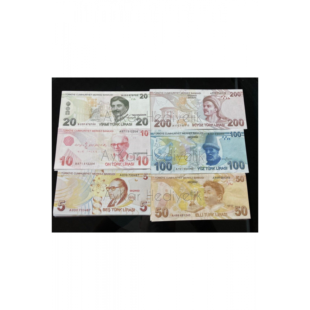 300 Adet Tl-5- 10- 20- 50-100- 200 Geçersiz Şaka Düğün Film Dizi Paraları