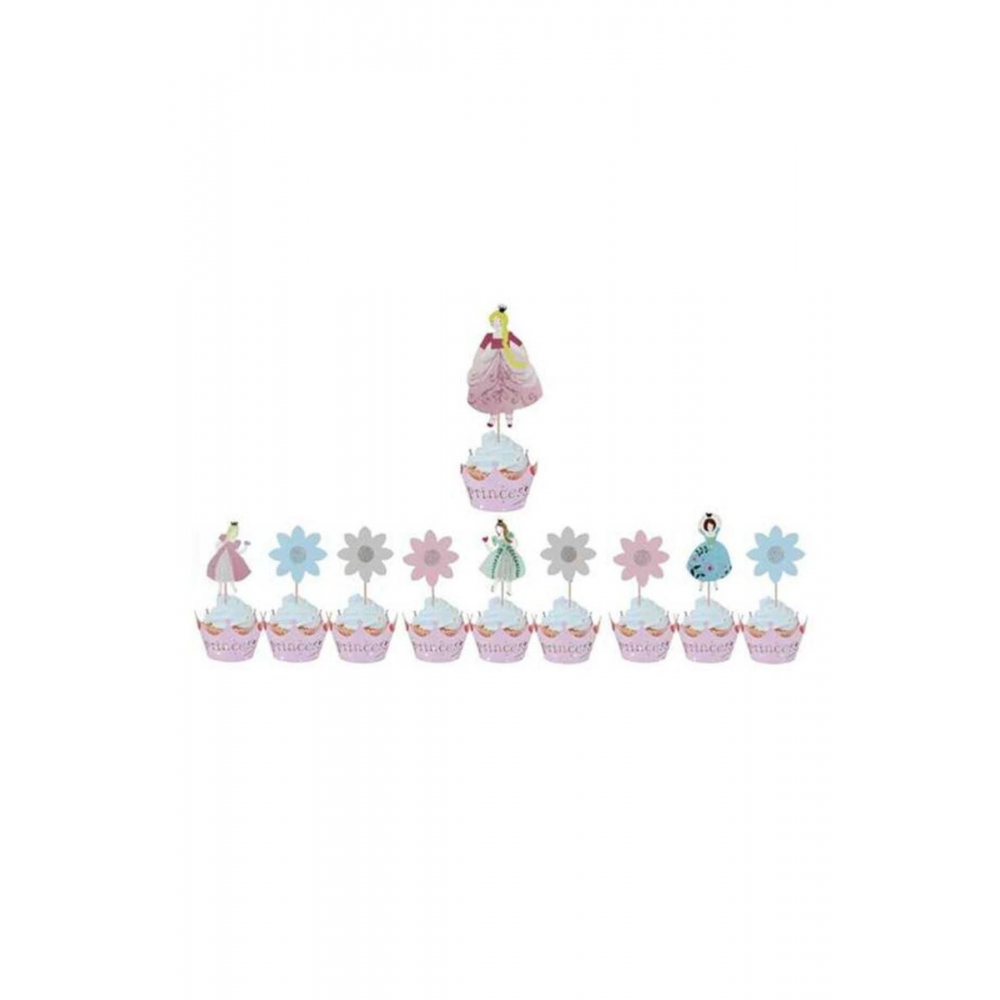 Prenses Figürlü 10'lu Kürdan Pasta Süsü Set