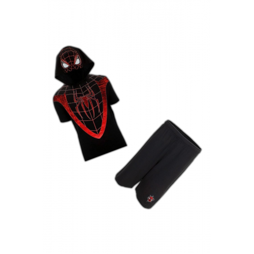 Örümcek Adam Kostüm Kısa Kollu Tshirt Kapşonlu Ve Şortlu Takım Kostüm
