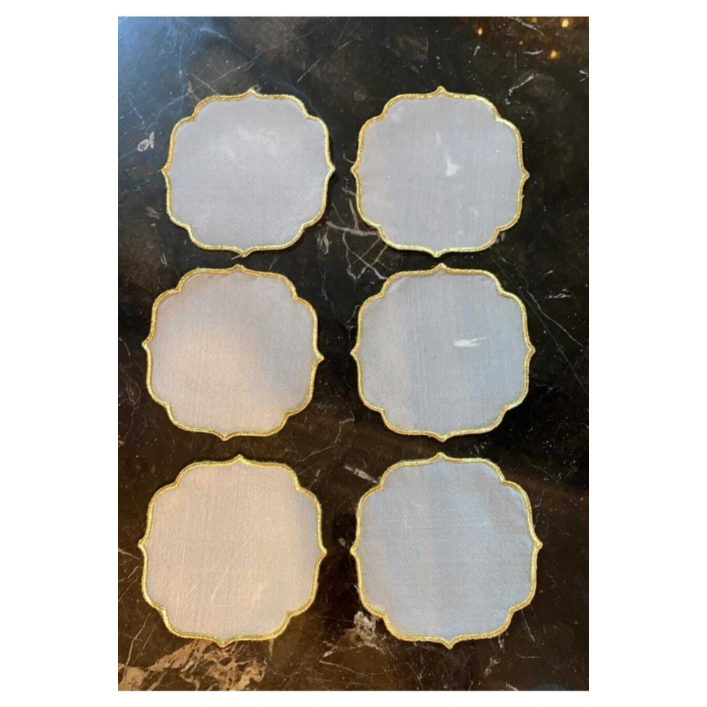 Altın Nakışlı Altılı Kokteyl Peçetesi