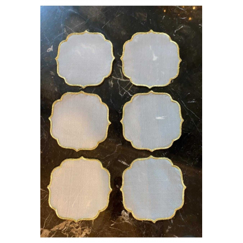 Altın Nakışlı Altılı Kokteyl Peçetesi