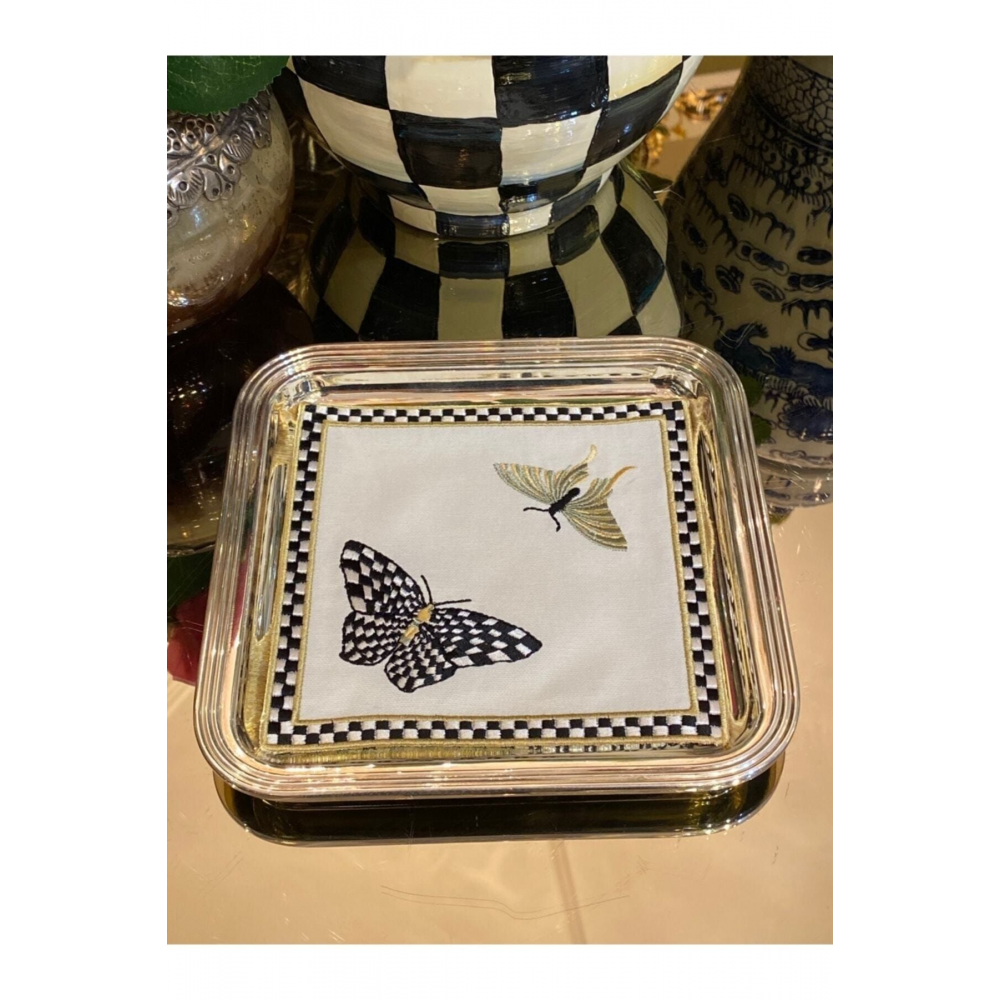 Kelebek Desenli Nakışlı Kokteyl Sunum Peçetesi