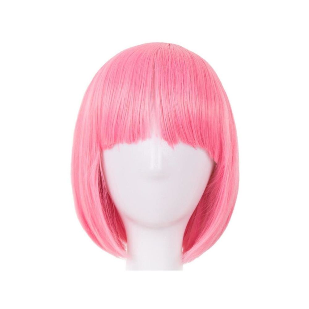 Toz Pembe Renk Peruk Küt Saç