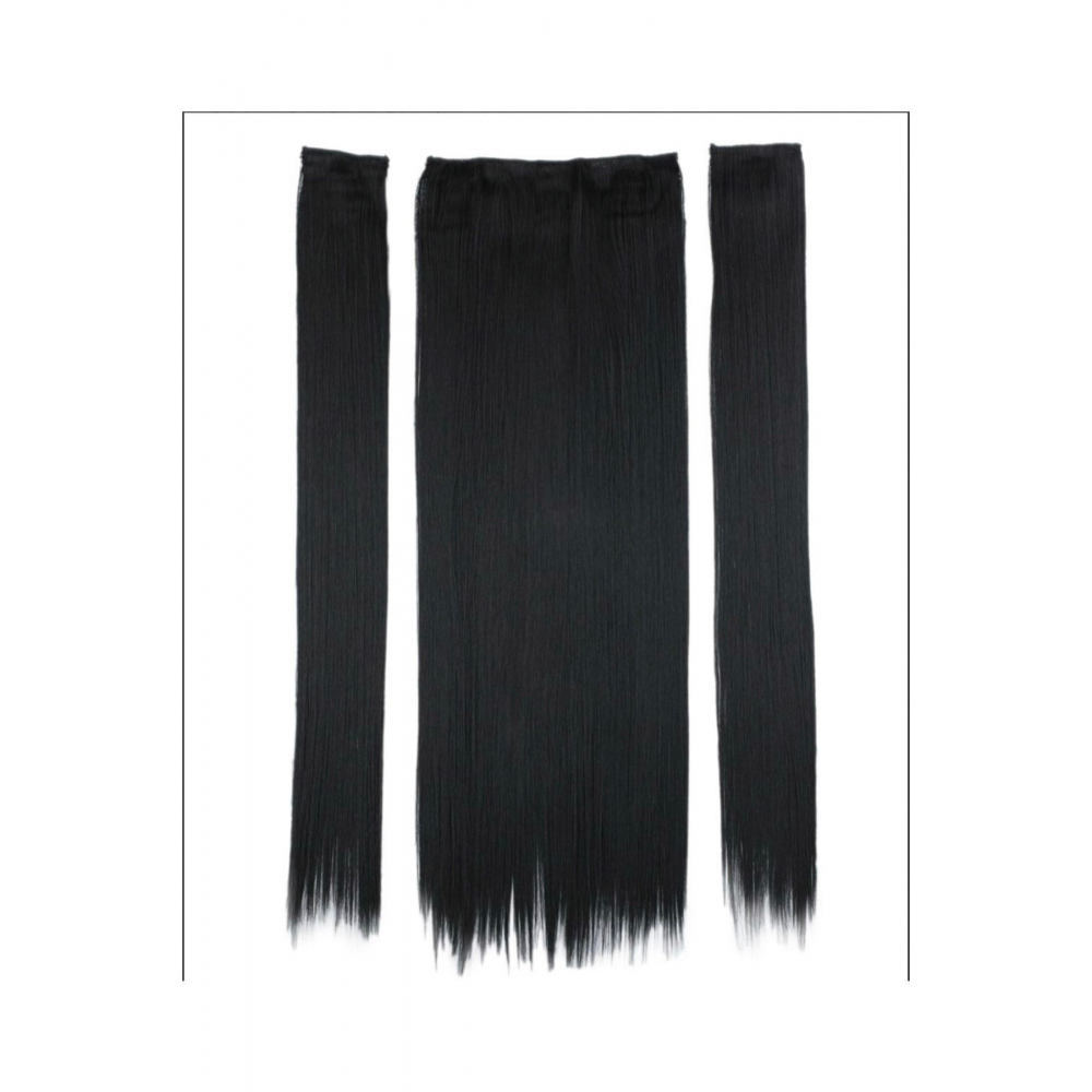 Yarımay+2 Yan Siyah Düz Çıt Çıt 3 Parça - 75 Cm