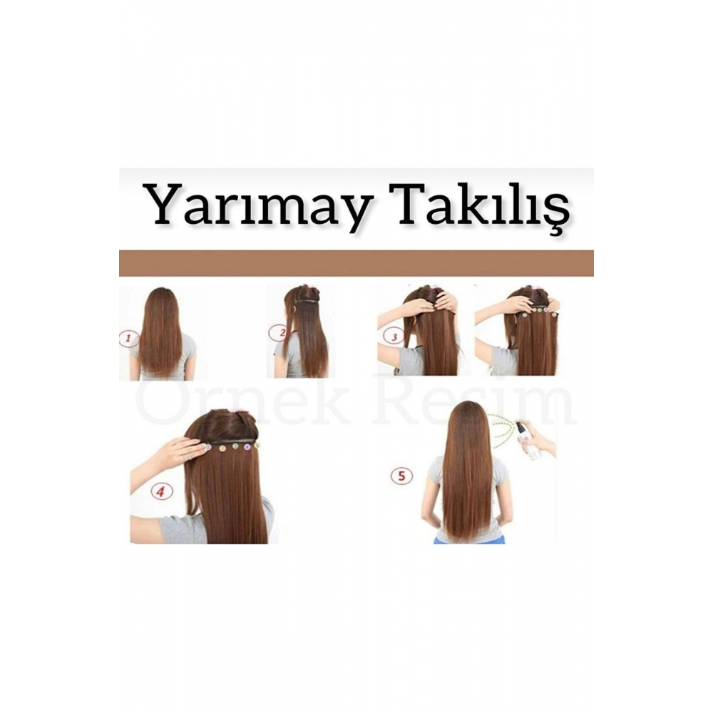 Yarımay+2 Yan Siyah Düz Çıt Çıt 3 Parça - 75 Cm