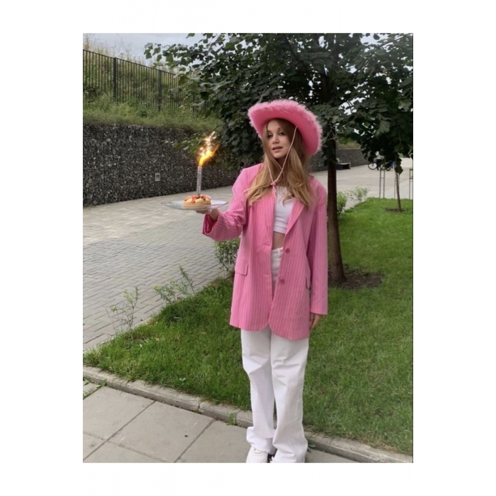 Pembe Tüylü Y2k Barbie Kovboy Şapka