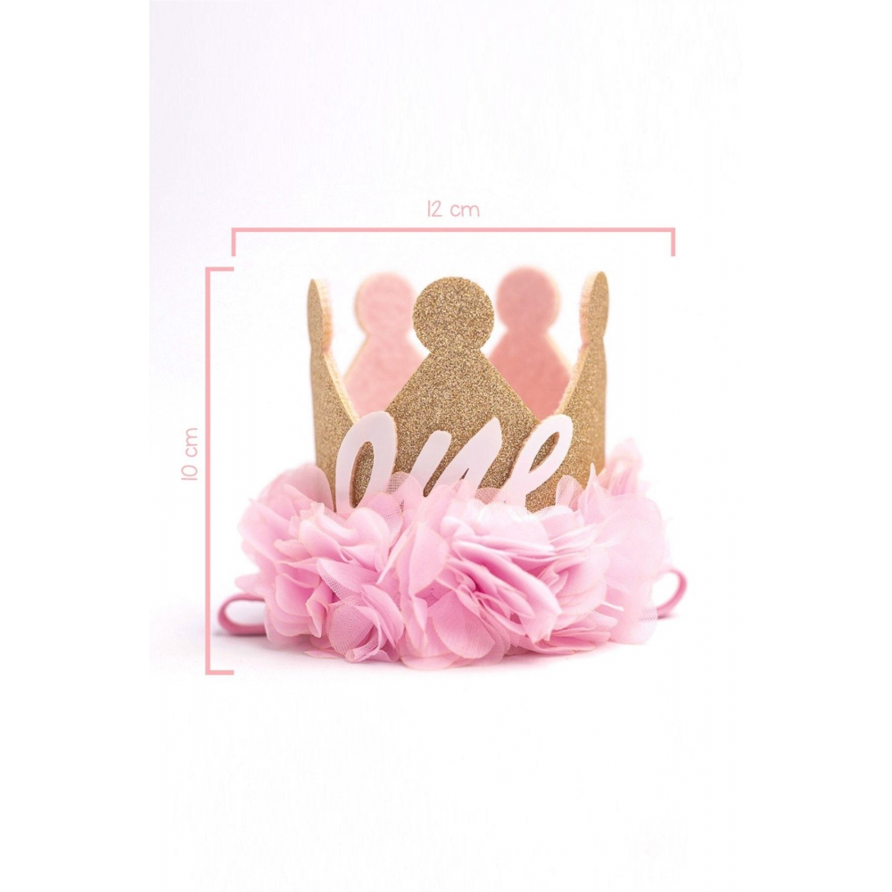 1 Yaş Kraliçe Doğum Günü Tacı - Pembe