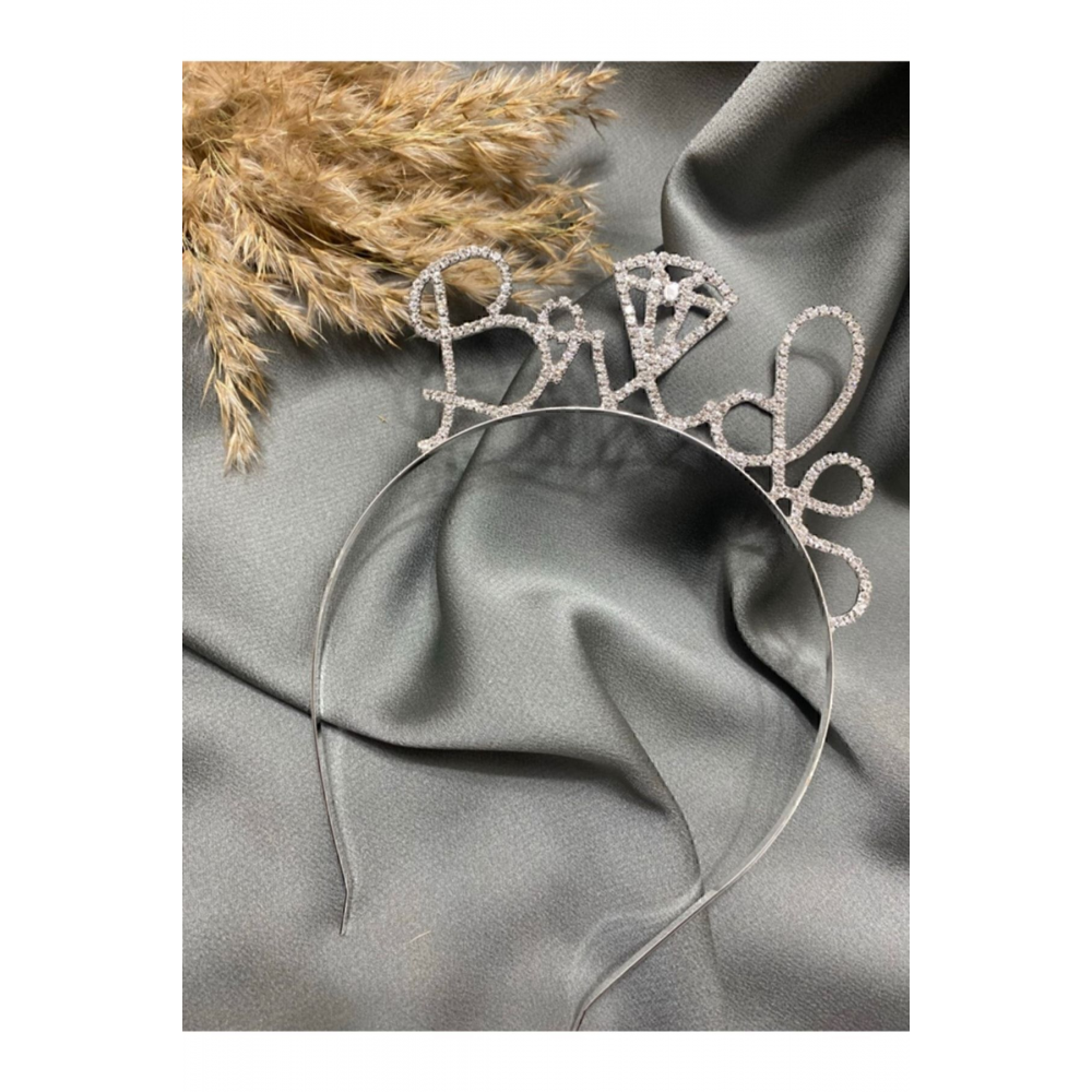 Bride Yazılı Kristal Taşlı Taç