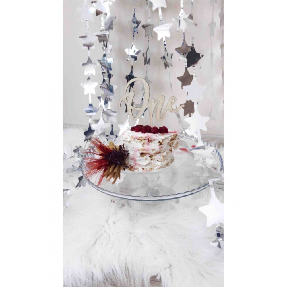 One Pasta Süsü Mdf One Pasta Çubuğu Balon Pasta Süsü