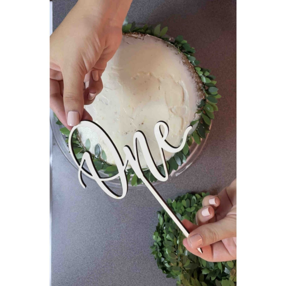 One Pasta Süsü Mdf One Pasta Çubuğu Balon Pasta Süsü