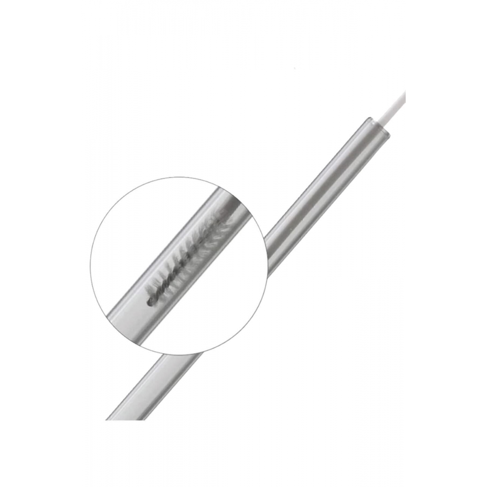 6 Parça Şeffaf Cam Eğimli Pipet Ve Temizleme Fırçası Kokteyl Sunum Pipetleri Yıkanabilir