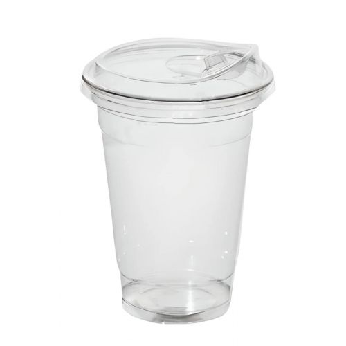 400 Cc Plastik Pet Limonata Milkshake Bardağı 50 Adet Klips Kapaklı