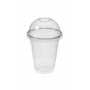Plastik Şeffaf Bardak Kapaklı 300ml Cc Milkshake Bardağı 100 Adet